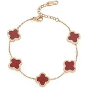 Four-Leaf Clover Bracelet for Women Adjustable Fashion Bracelet Jewelry Birthday Gifts for Women Girls